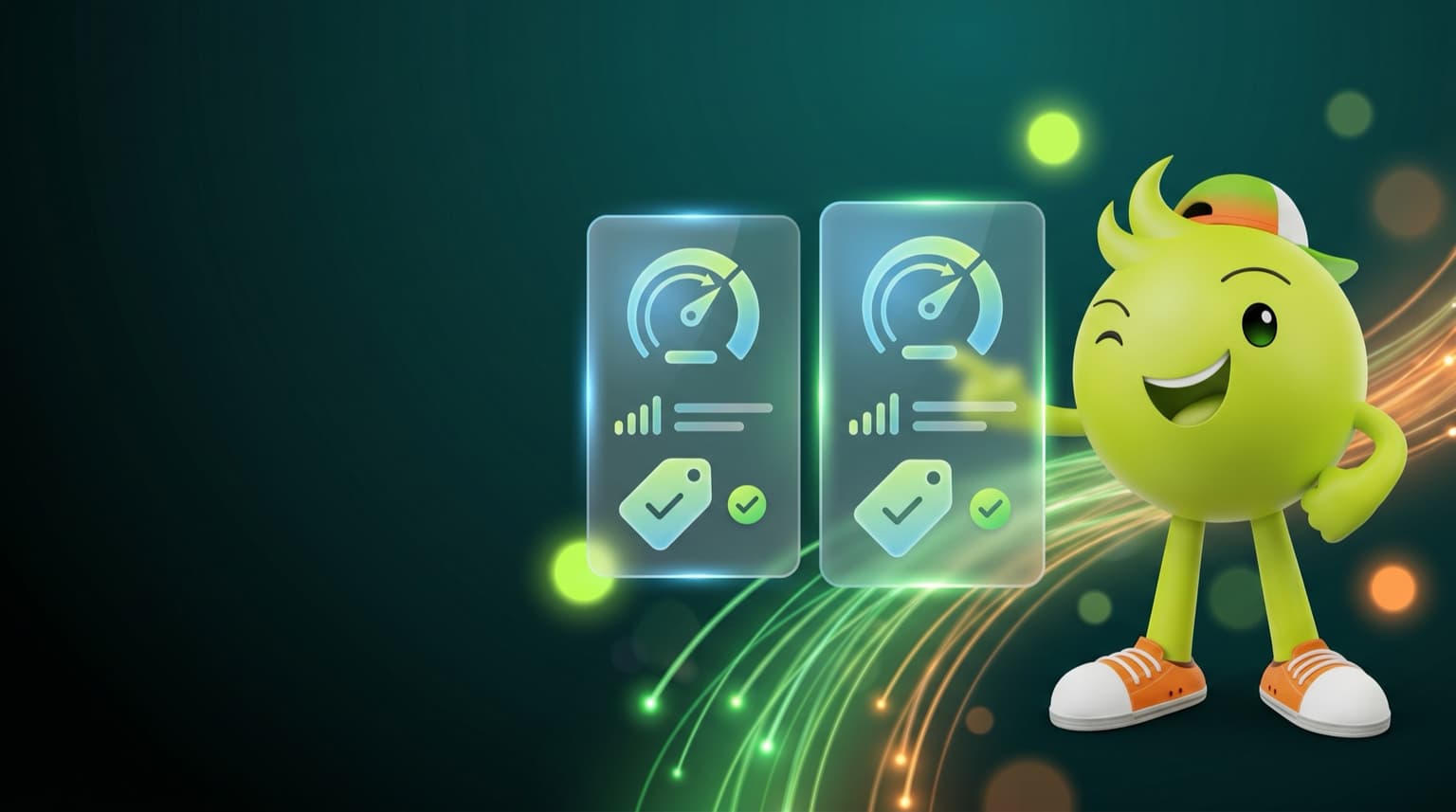 น้องอุ่นใจ มาสคอต AIS Fiber กำลังเปรียบเทียบแพ็กเกจเน็ตบ้านบนการ์ดเรืองแสง